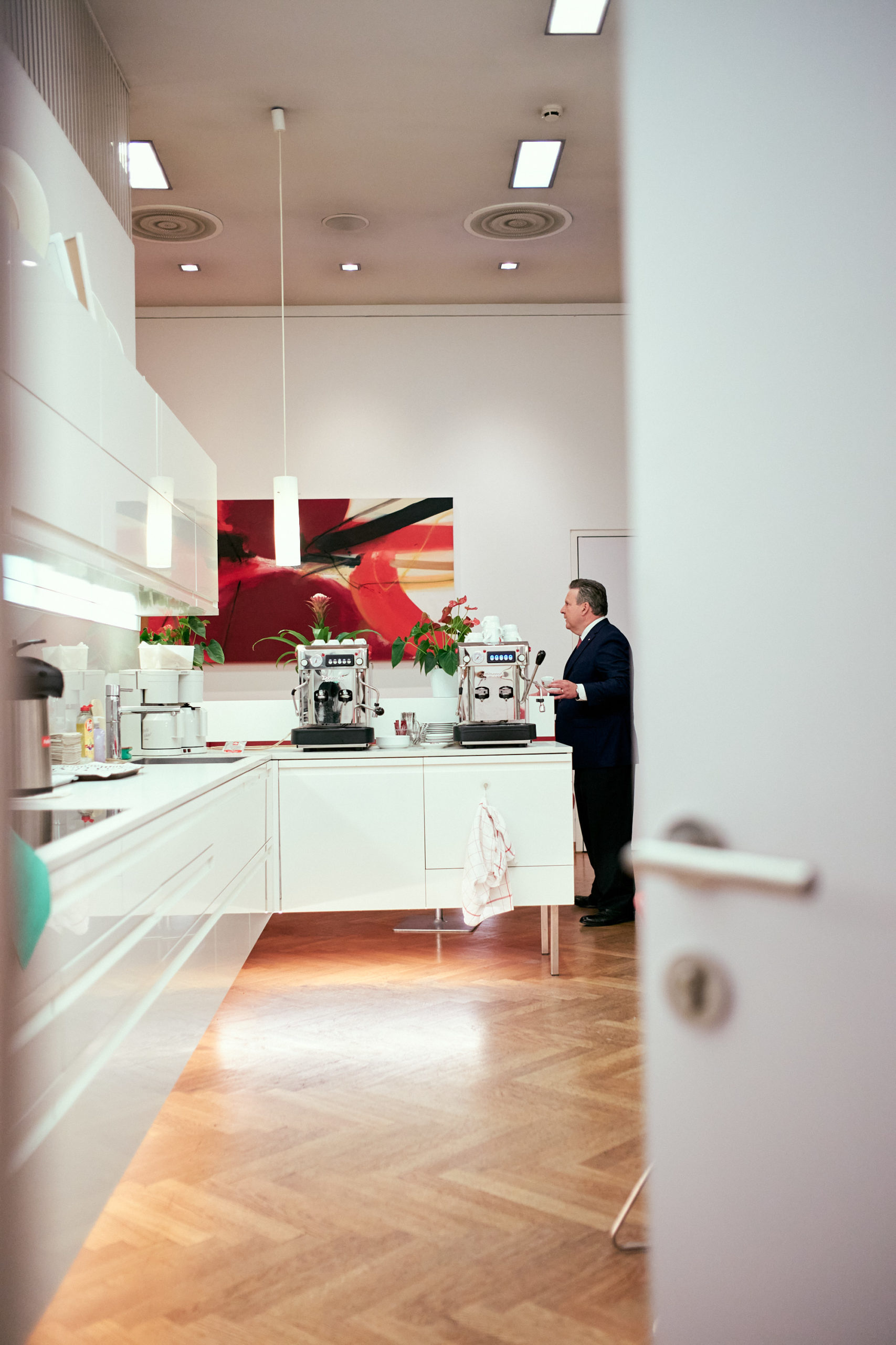 Kaffeeküche des Rathauses mit Michael Ludwig