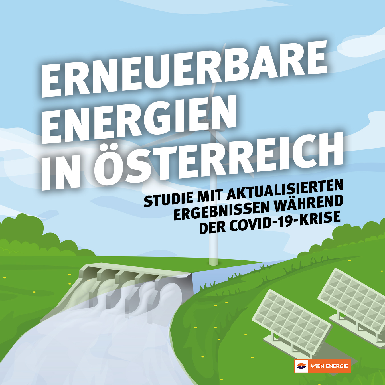 Infografik Erneuerbare Energie in Österreich: Studie mit aktualisierten Ergebnissen während der COVID-19-Krise.