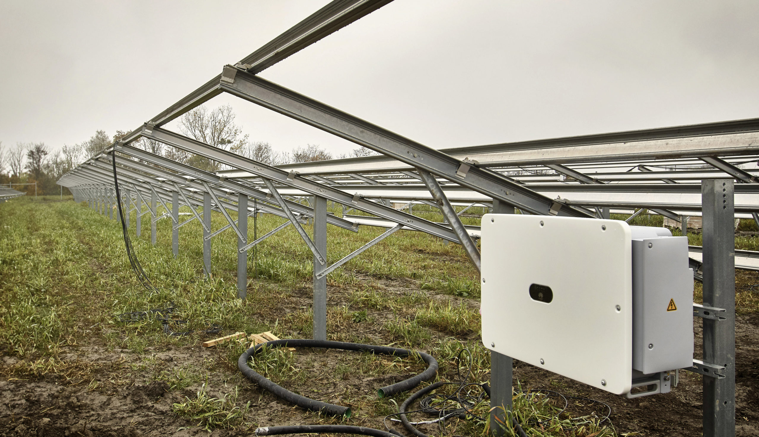 Bauarbeiten an der Photovoltaikanlage Schafflerhofstraße.