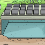 Abbildung eines unterirdischen Wassertank in Unterlaa.