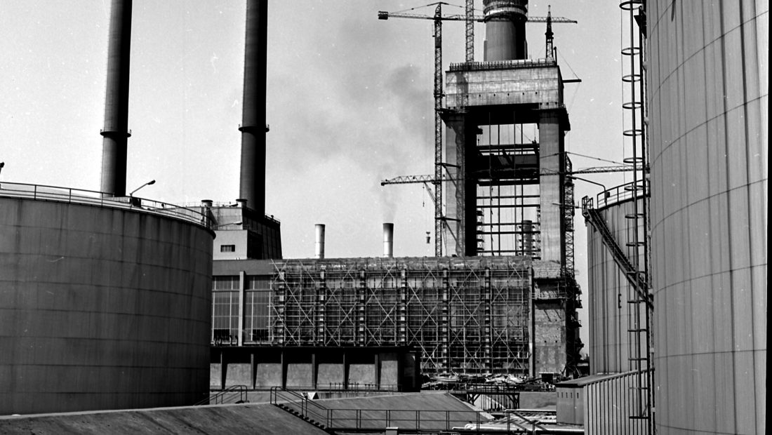 Historische Aufnahme des Kraftwerks Simmering aus dem Jahr 1968.