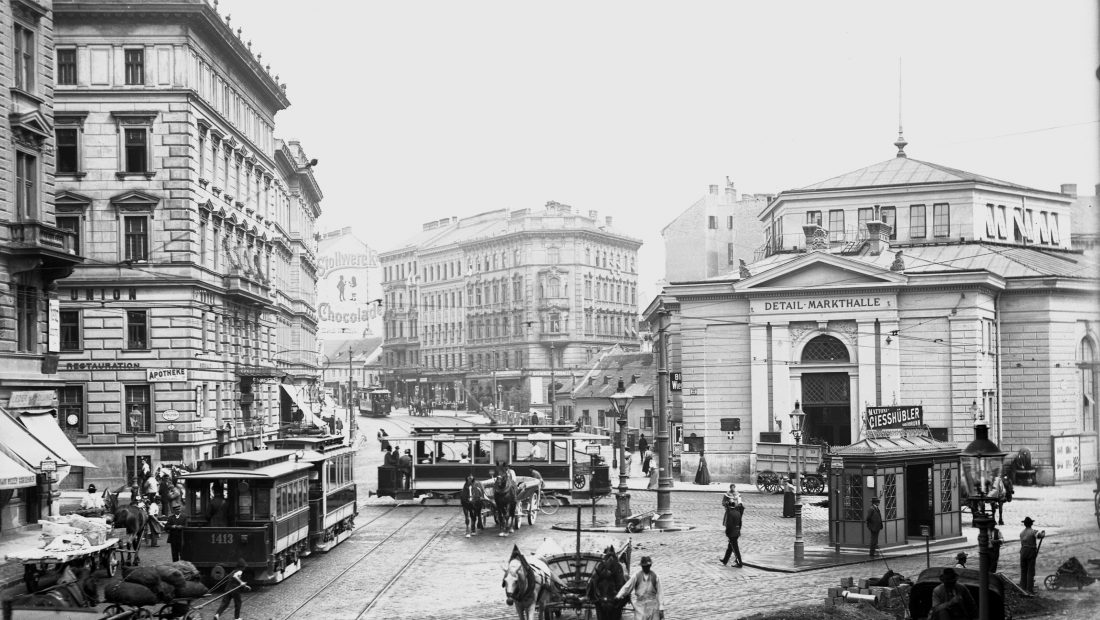 Straßenbahnzüge der Type G in Ursprungsausführung mit Beiwagen Type r, 1906