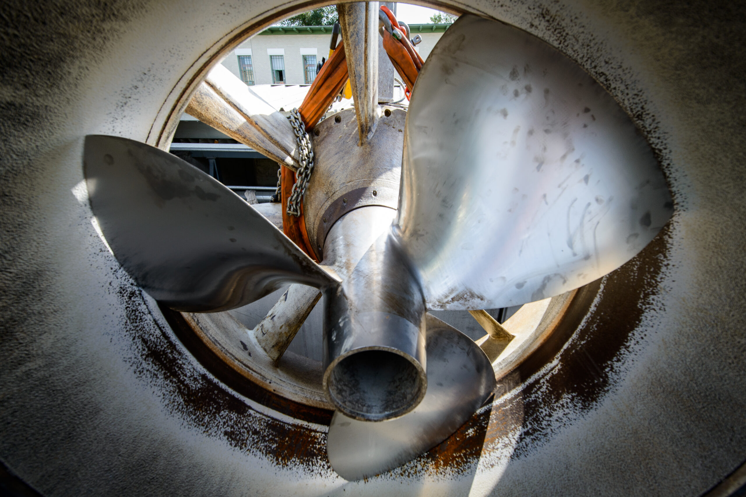 Hydro-Matrixturbinen des Wasserkraftwerks Nussdorf in Wien.