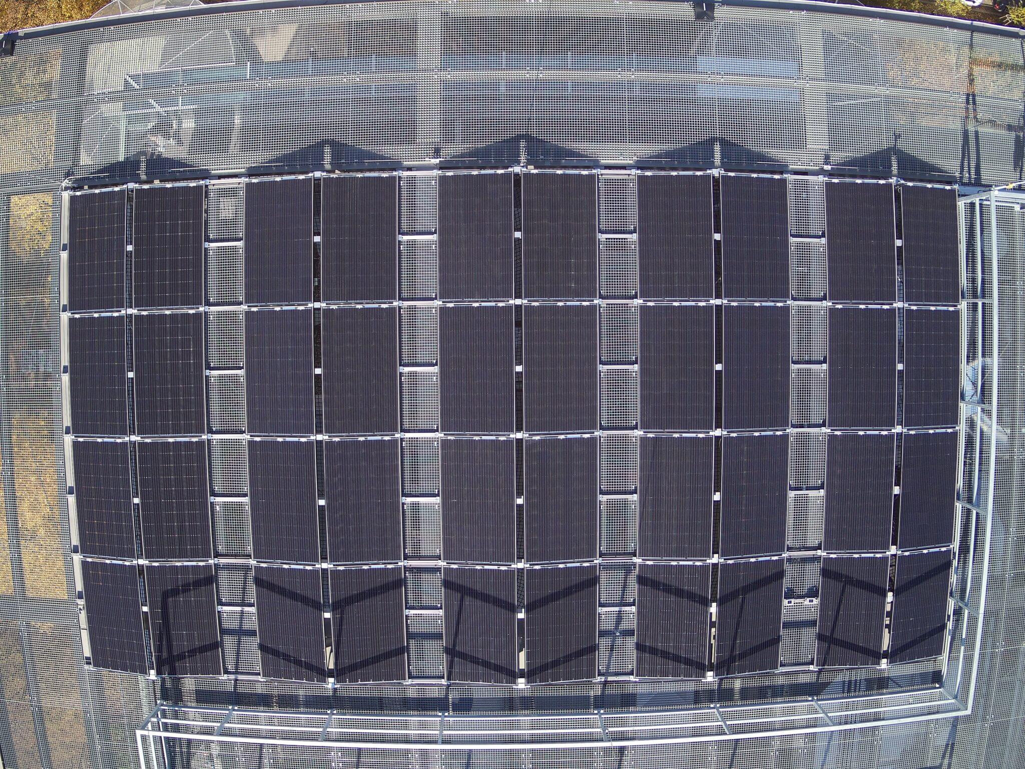 Photovoltaikanlage Haus des Meeres von oben.