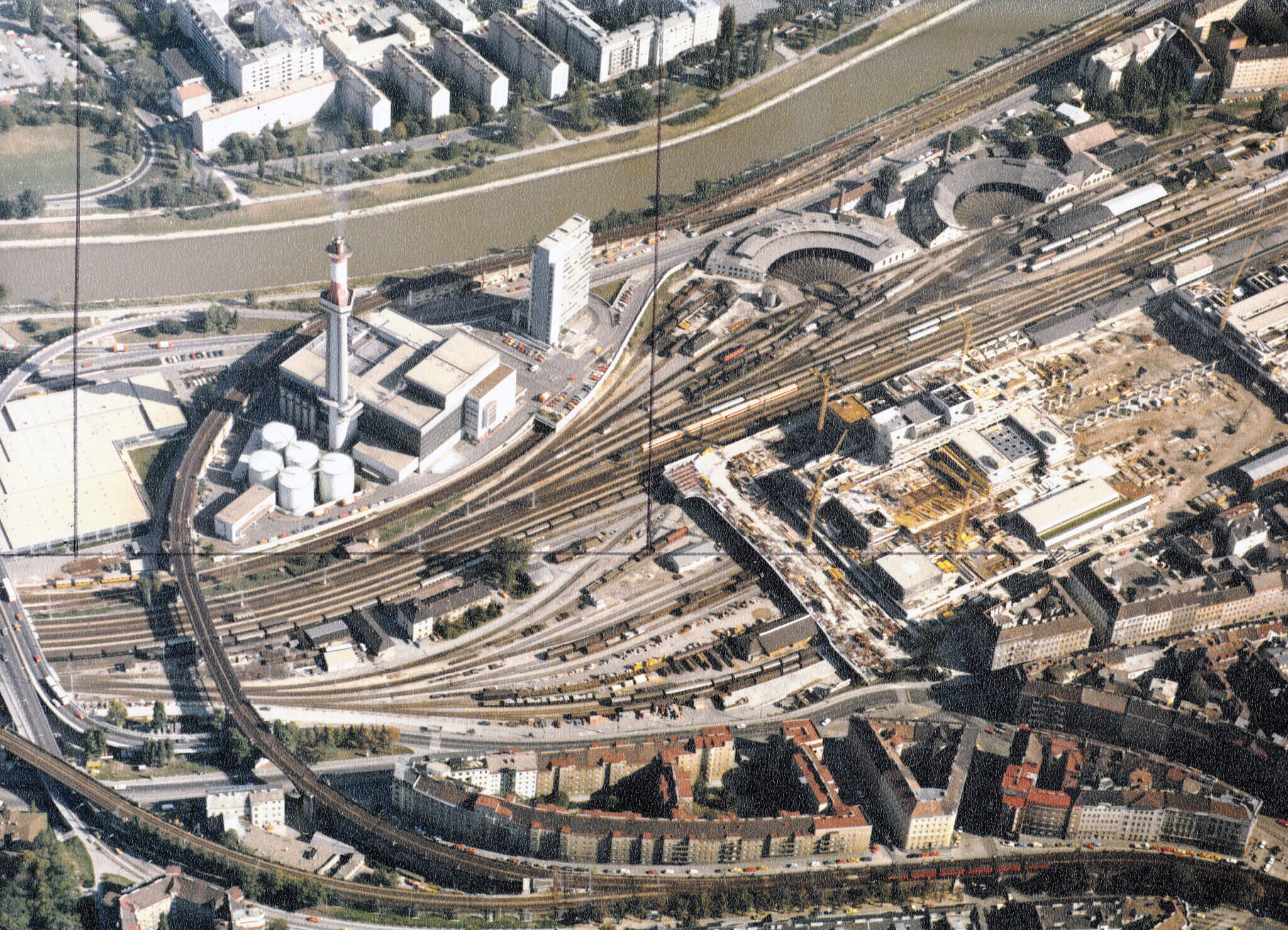 Müllverbrennungsanlage Spittelau Errichtung von oben