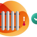 Grafik einer Heizung mit niedrig eingestelltem Thermostat