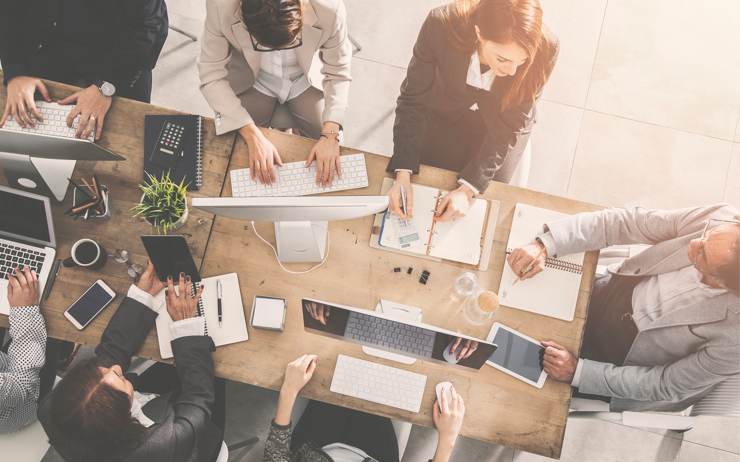 Group of business people working in office