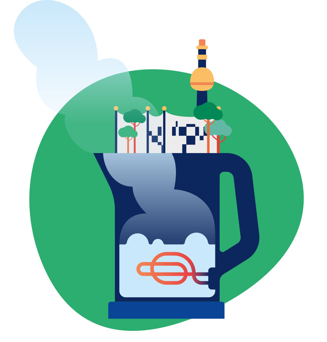 Grafik: Der Wasserkocher funktioniert wie der E-Heizer