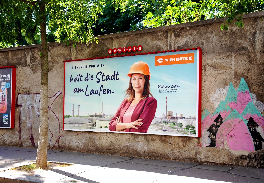 Die Energie von Wien Kampagne in der Stadt