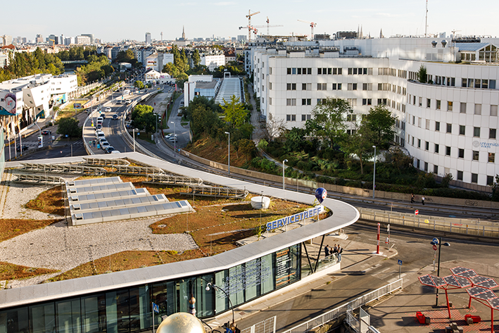 Luftaufnahme vom Erlebnispfad Spittelau. 
Vom Erlebnispfad in der Spittelau kann man eine tolle Aussicht genießen.