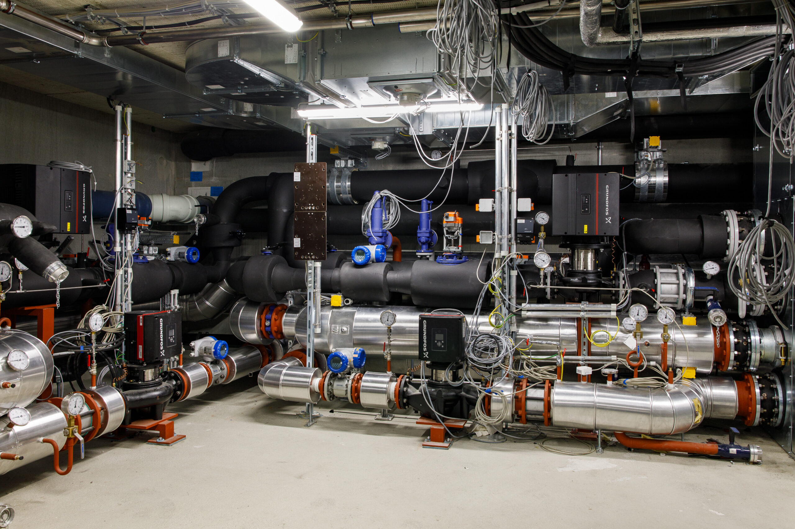 Innansicht der Fernkältezentrale im Nordbahnviertel.