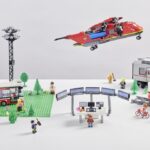 Wiener Linien Lego Bauset mit Bim und Hubschrauber